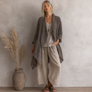 Bryn Walker Linen Layering Jacket Drawstring Drape Sz M